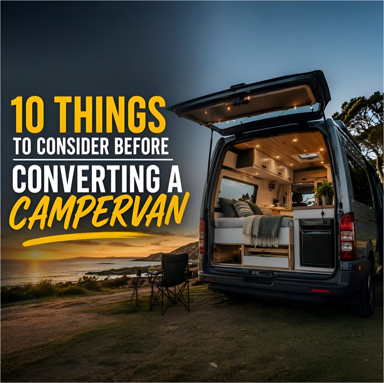 Custom campervan conversion with modern interiors